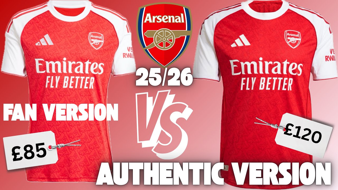 Arsenal FC Home Shirt 2025/26 Fan Vs Player Adidas Football Premier League Jersey Comparison Review