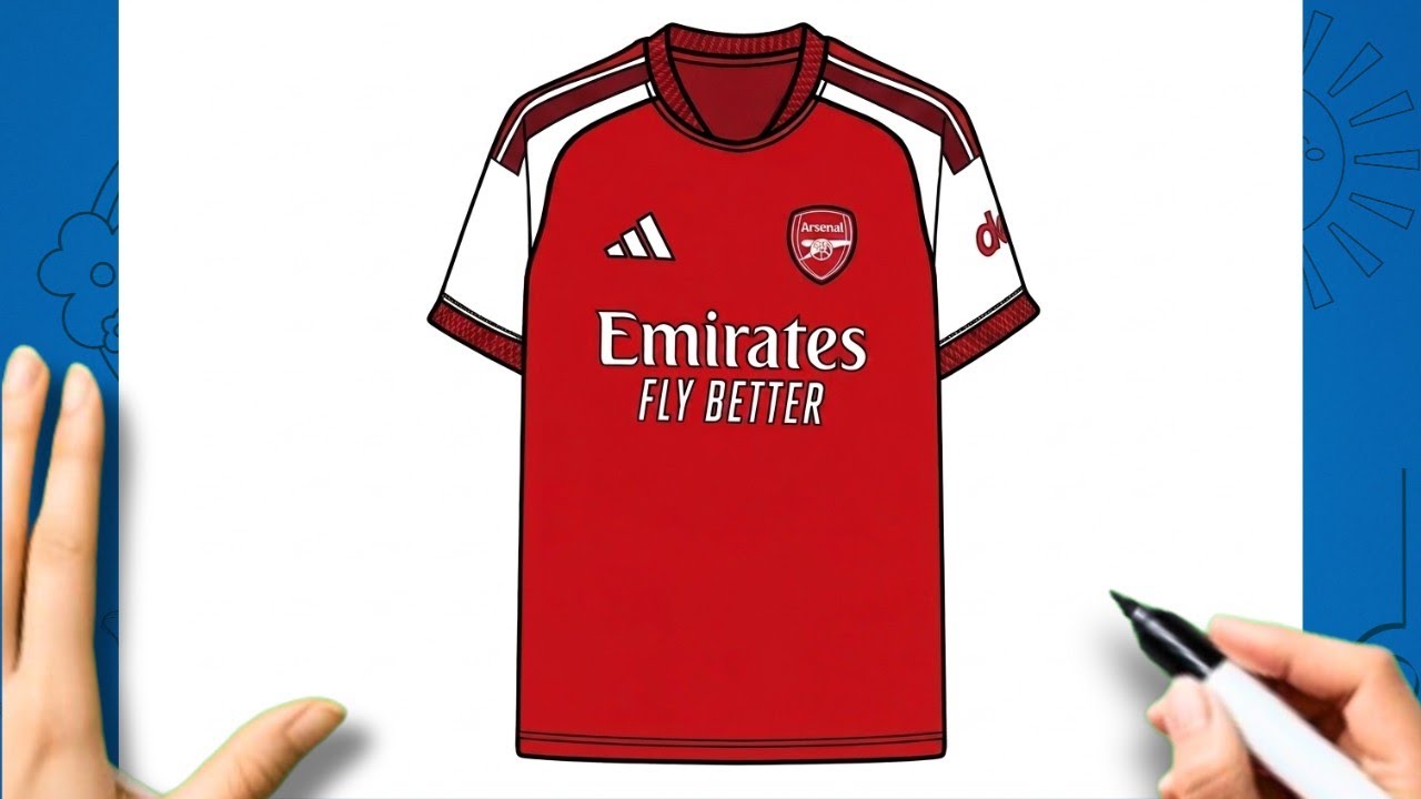 How to Draw Arsenal 2026/27 Jersey | Easy Football Drawing