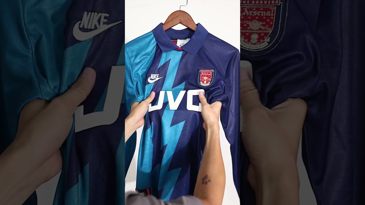 Vintage soccer jersey Arsenal Away long sleeve 1995/96 from Gogoalshop.cc