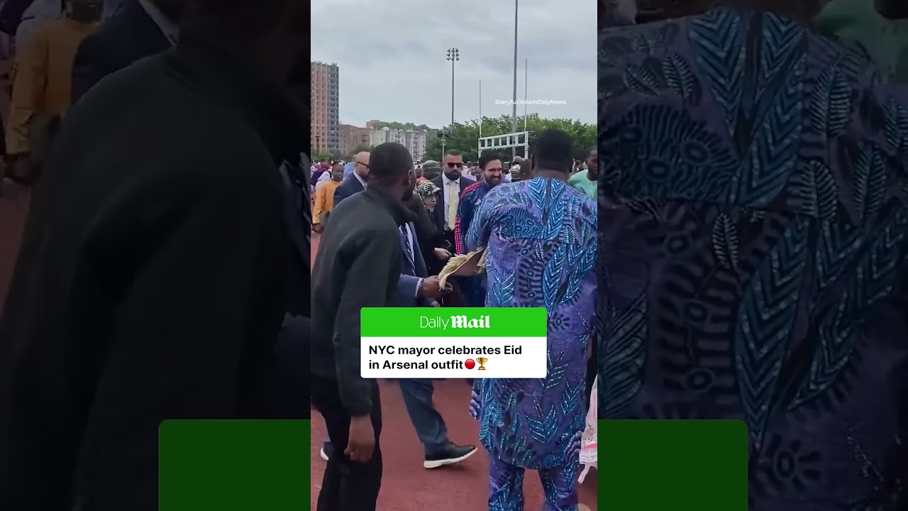 NYC Mayor Zohran Mamdani celebrates Eid in Arsenal jersey