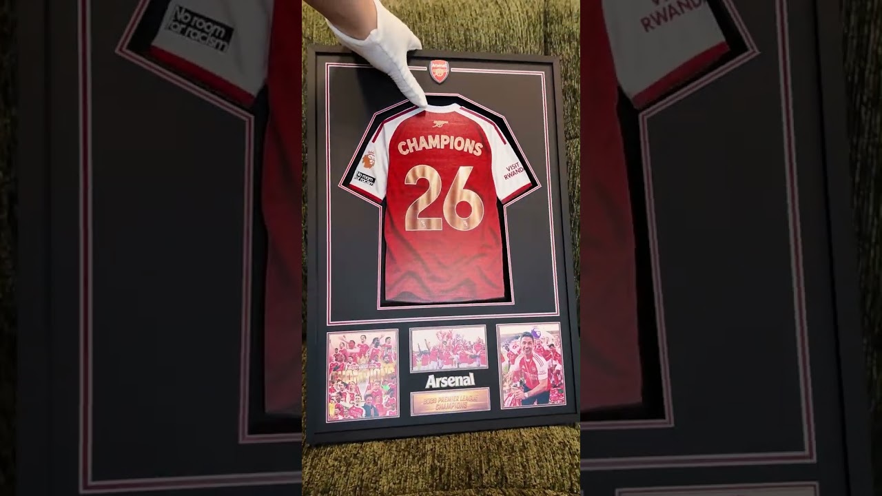 Arsenal 2026 Premier League Champions Framed Jersey Display 🔴⚪
